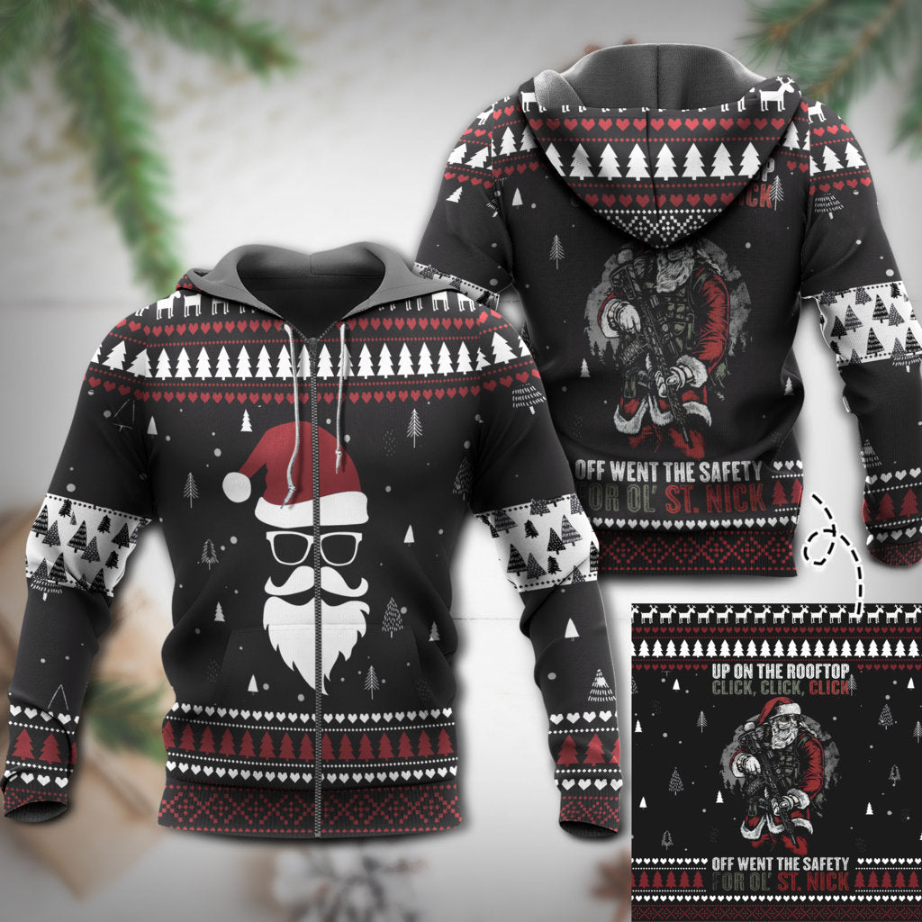 Holiday Rooftop Jingle Quote Art – 3D Hoodie