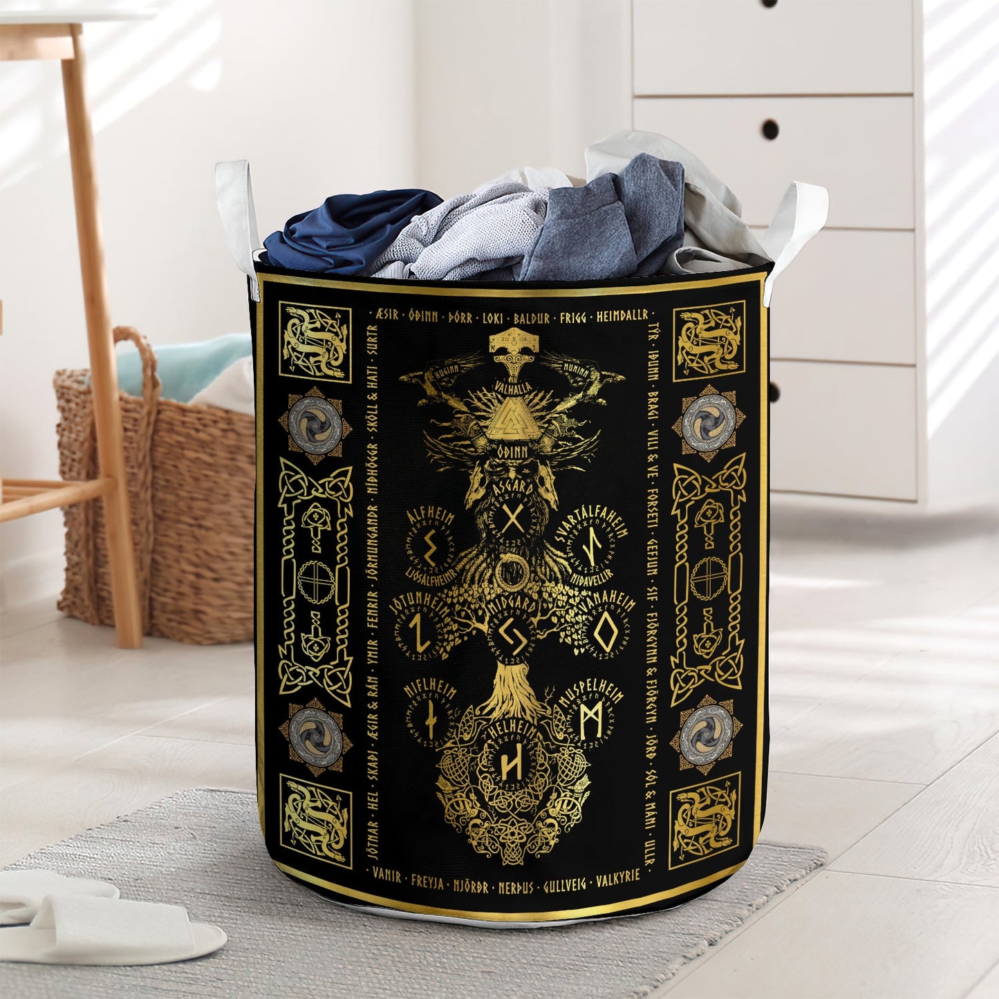 Viking sign black style - Laundry basket - LAUB08LIN230222-Owls Matrix
