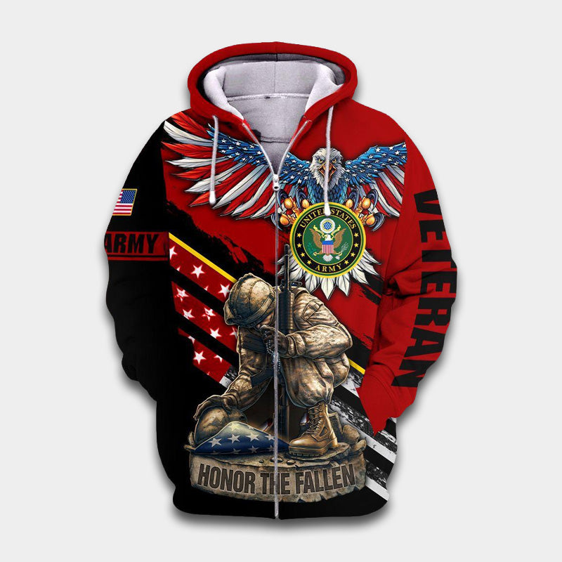 Veteran Army Never Forget Tribute Art - 3D Hoodie