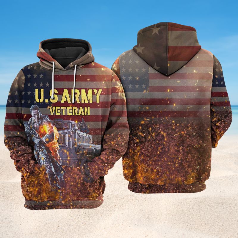 Veteran US Army Flag Pride - 3D Hoodie