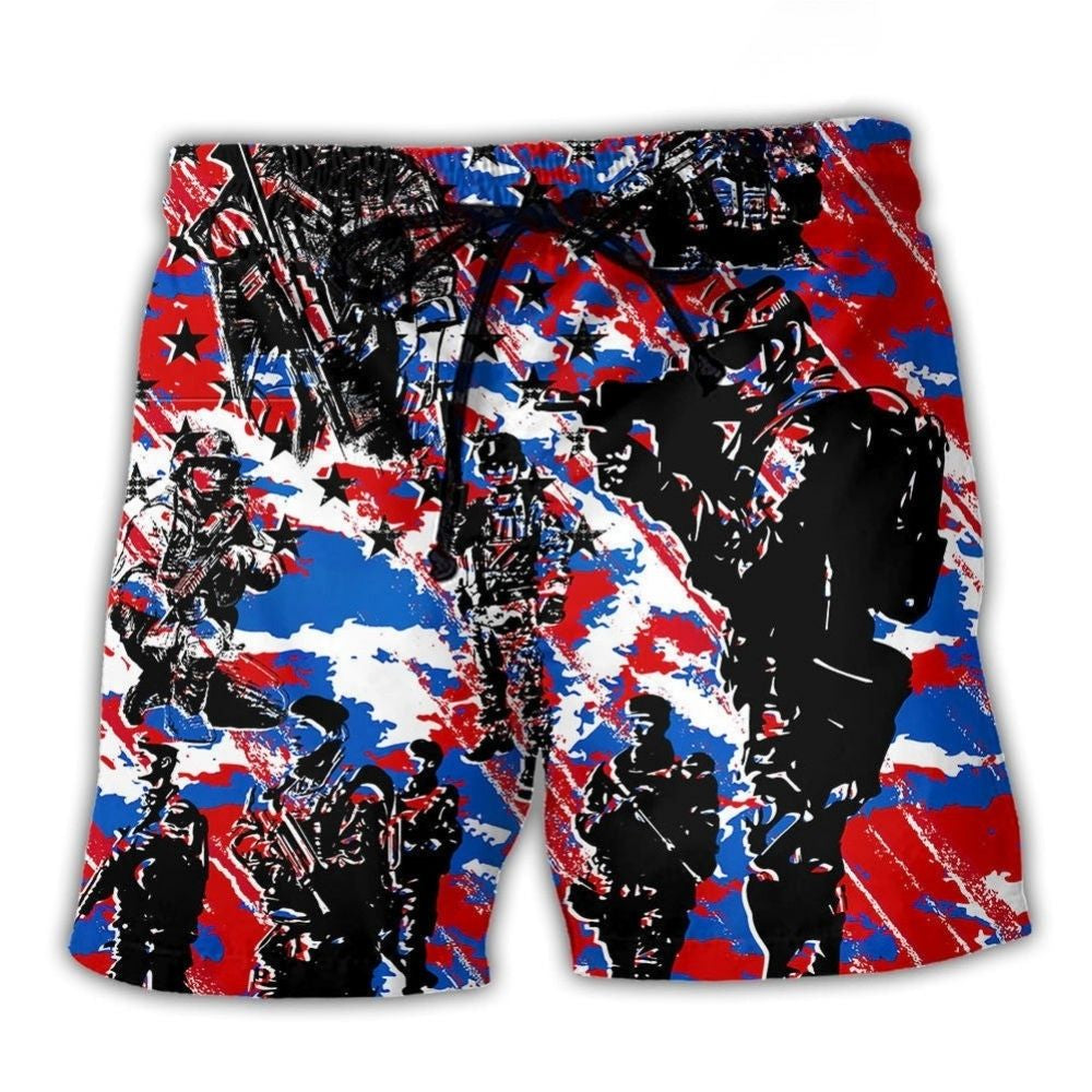 Veteran USA Camo Independence Day - Beach Short