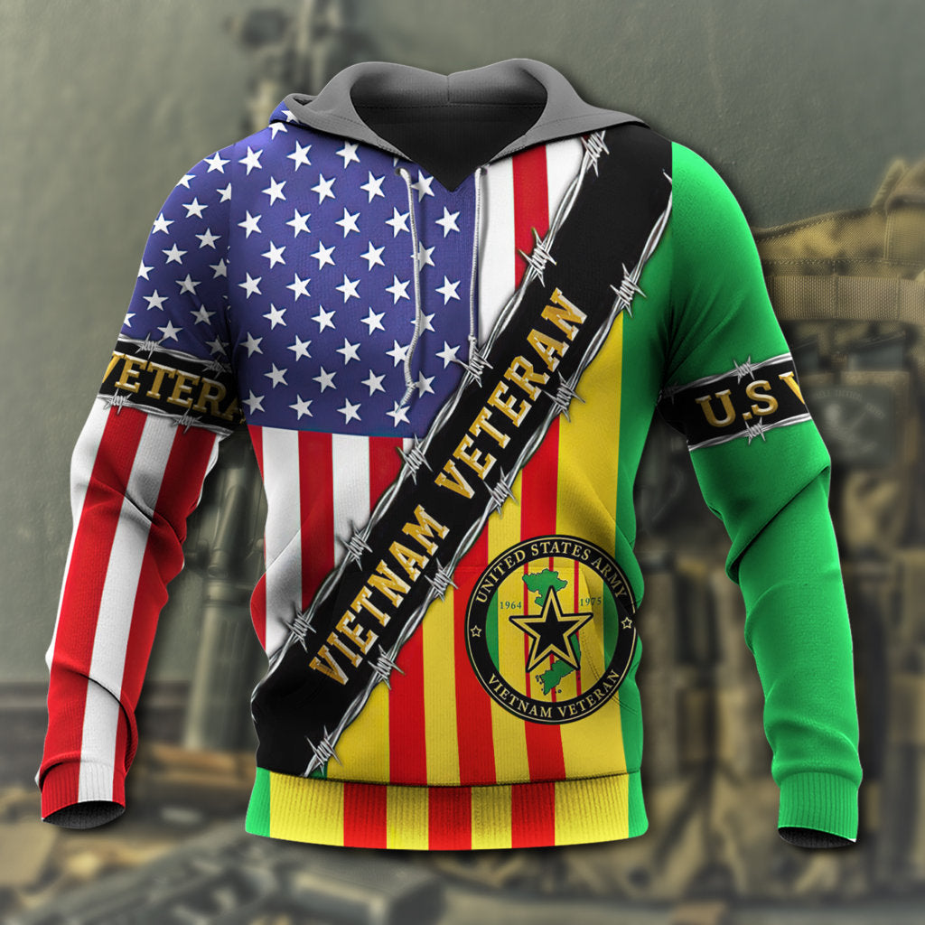 Vietnam Veteran Tribute Art Style – 3D Hoodie2