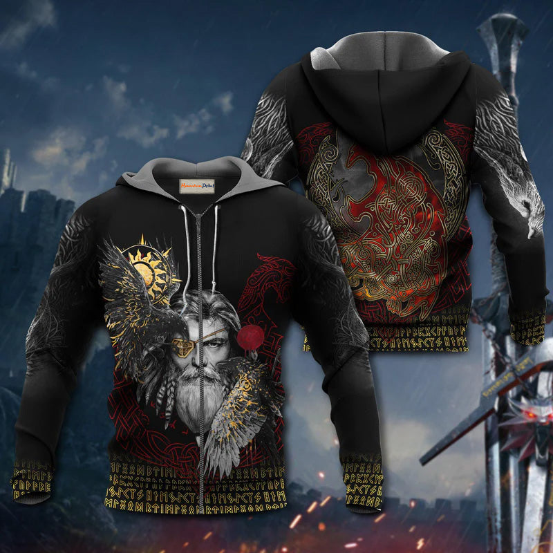 Viking Ravens Of The All Father Art – 3D Hoodie
