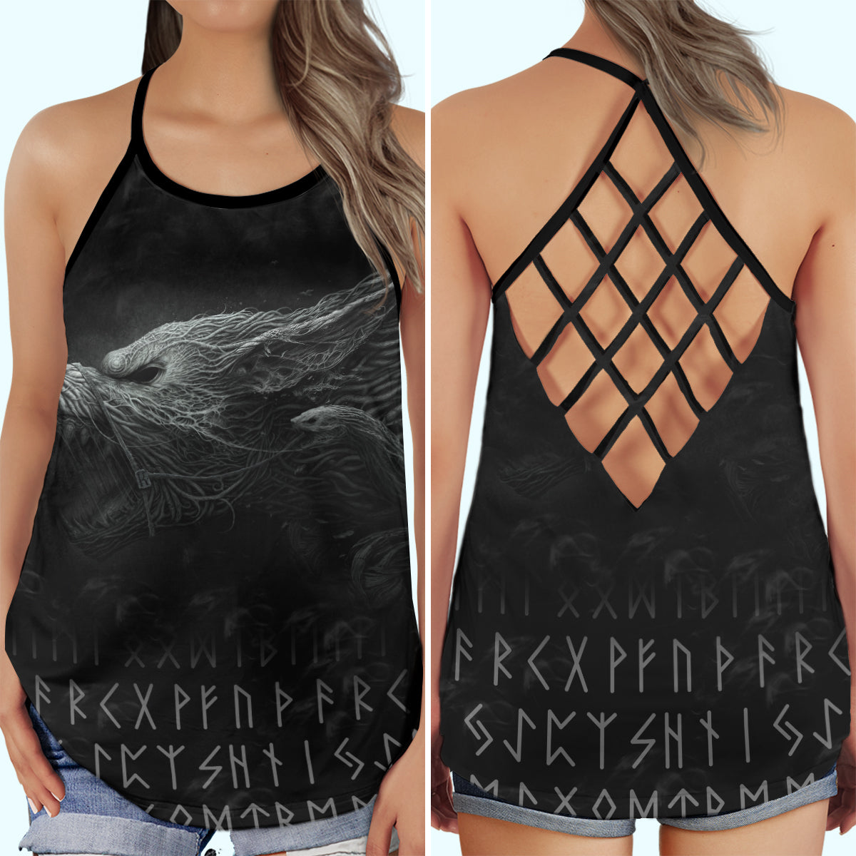 Viking Strong Cool Wolf – Hollow Tank Top