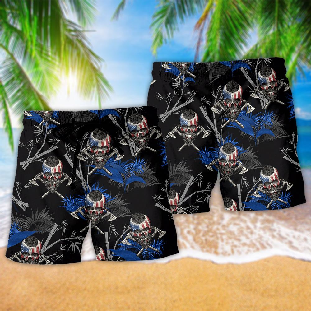 Viking Victory Skull Warrior Style – Beach Short