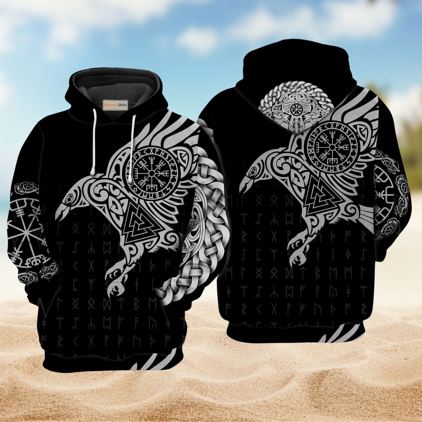 Viking Warrior Raven Blood Style - 3D Hoodie