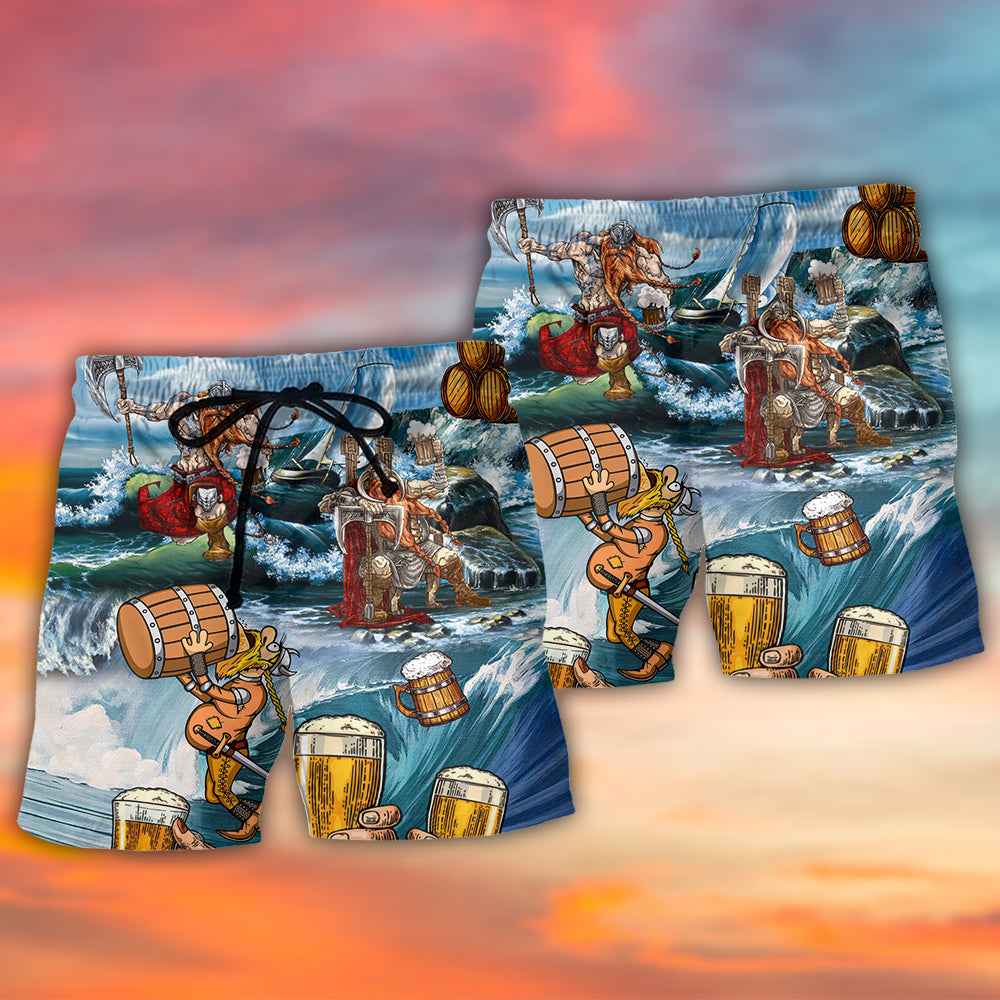 Viking Beer Humor Lifestyle Art – Beach Short