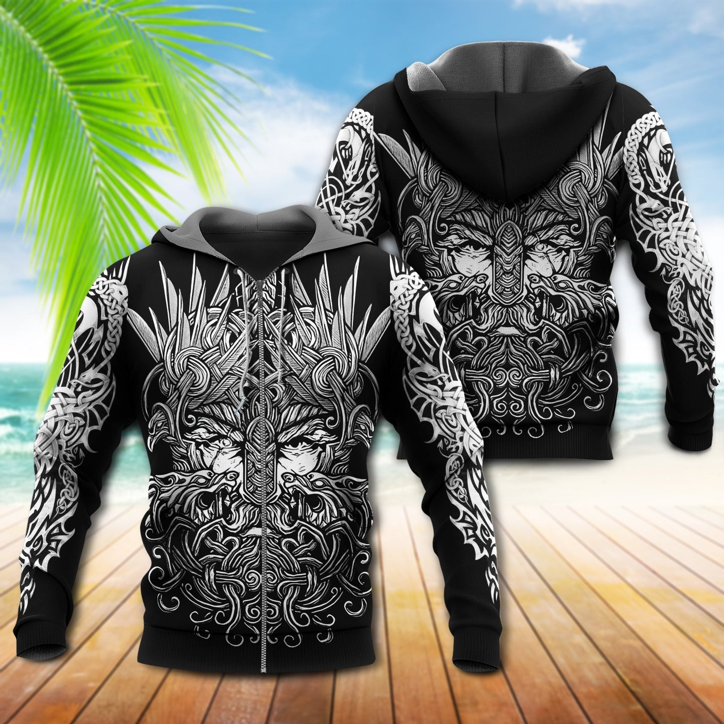 Viking Blood Pattern Black Style - 3D Hoodie