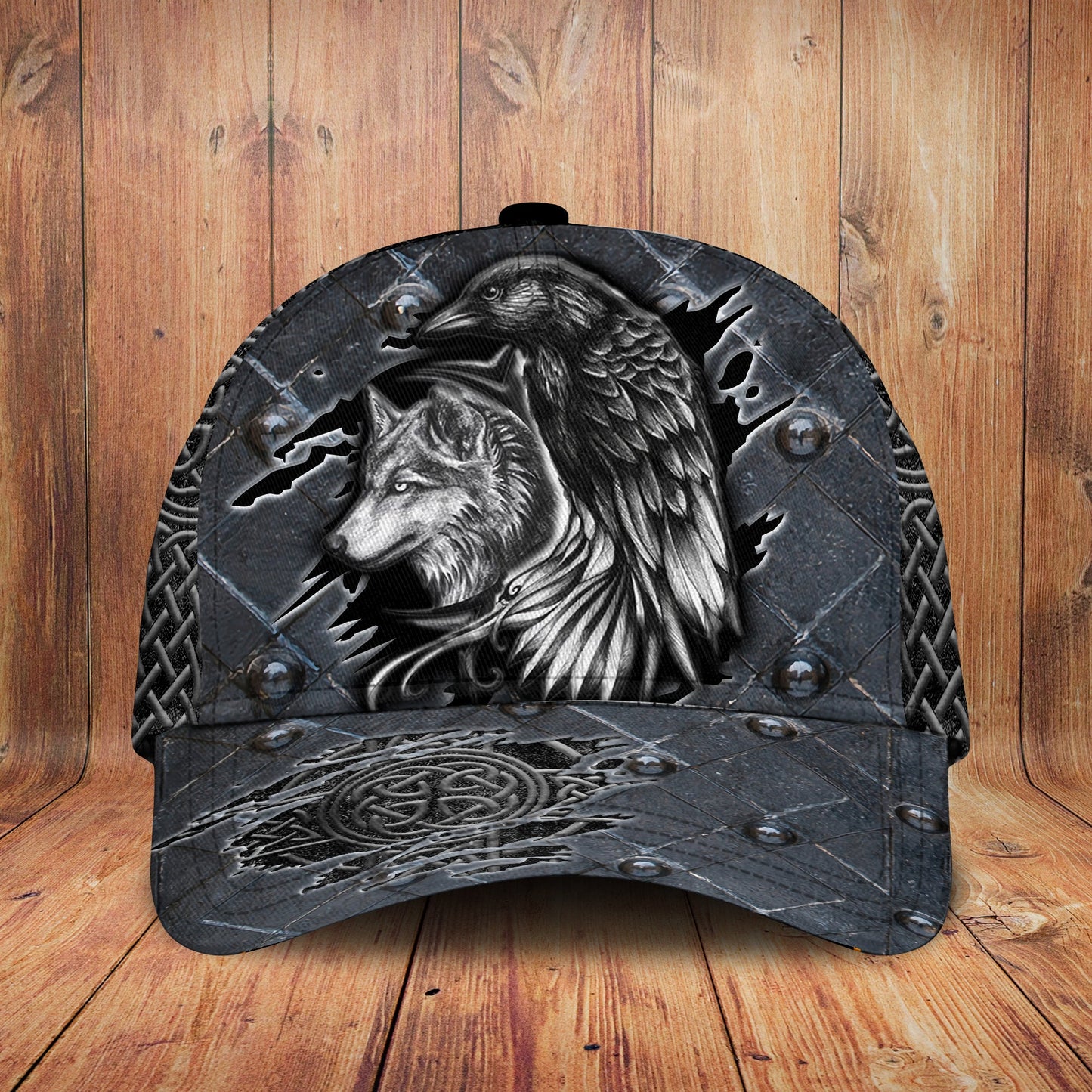 Viking Wolf Raven Black And White Style – Classic Cap