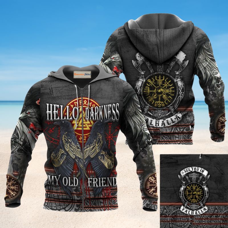 Viking Darkness Quote Art – 3D Hoodie2