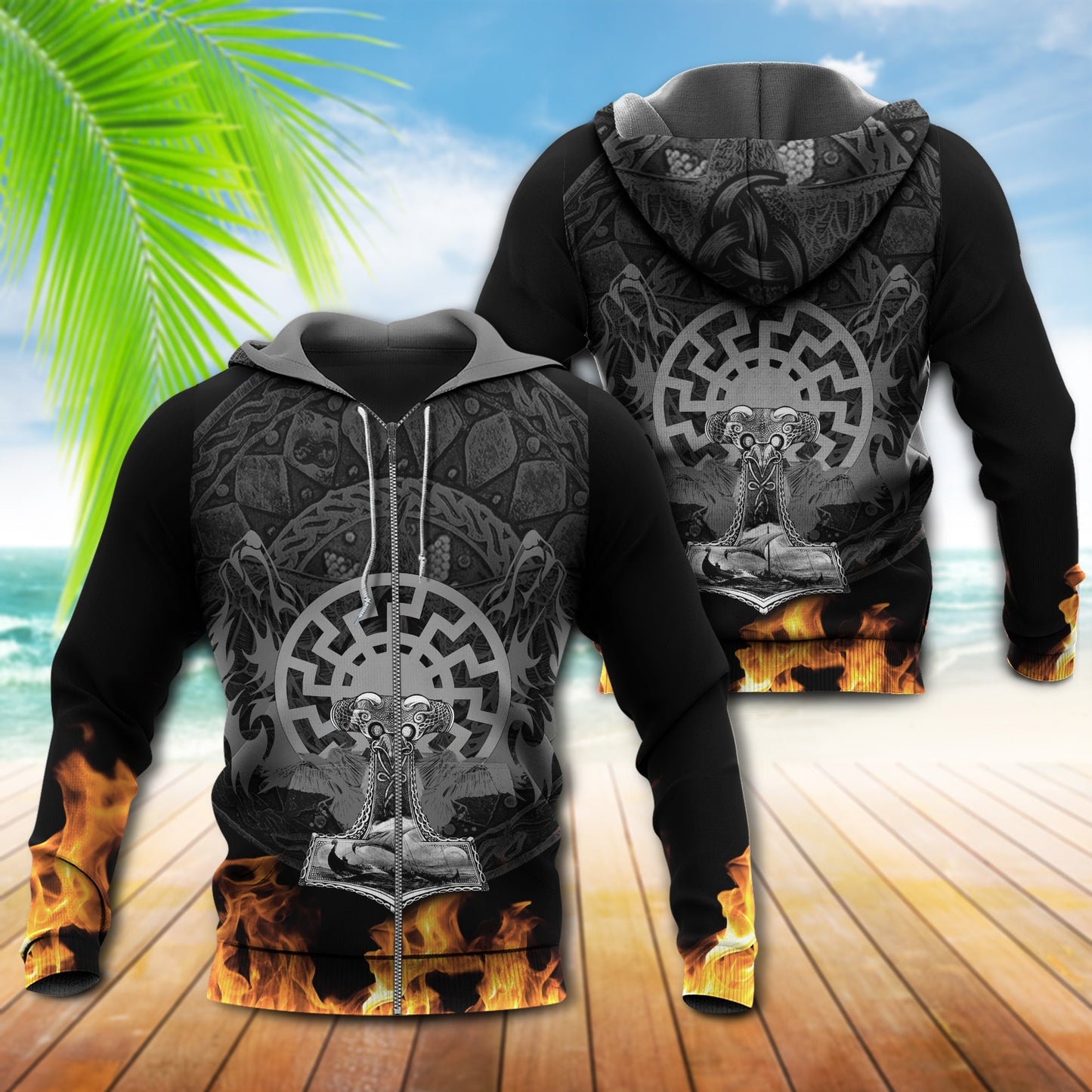 Viking Fire Dark Style - 3D Hoodie