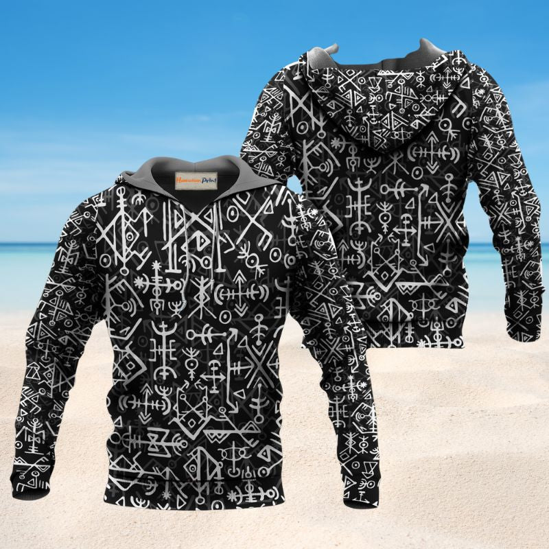 Viking Nordic Futhark Classic - 3D Hoodie