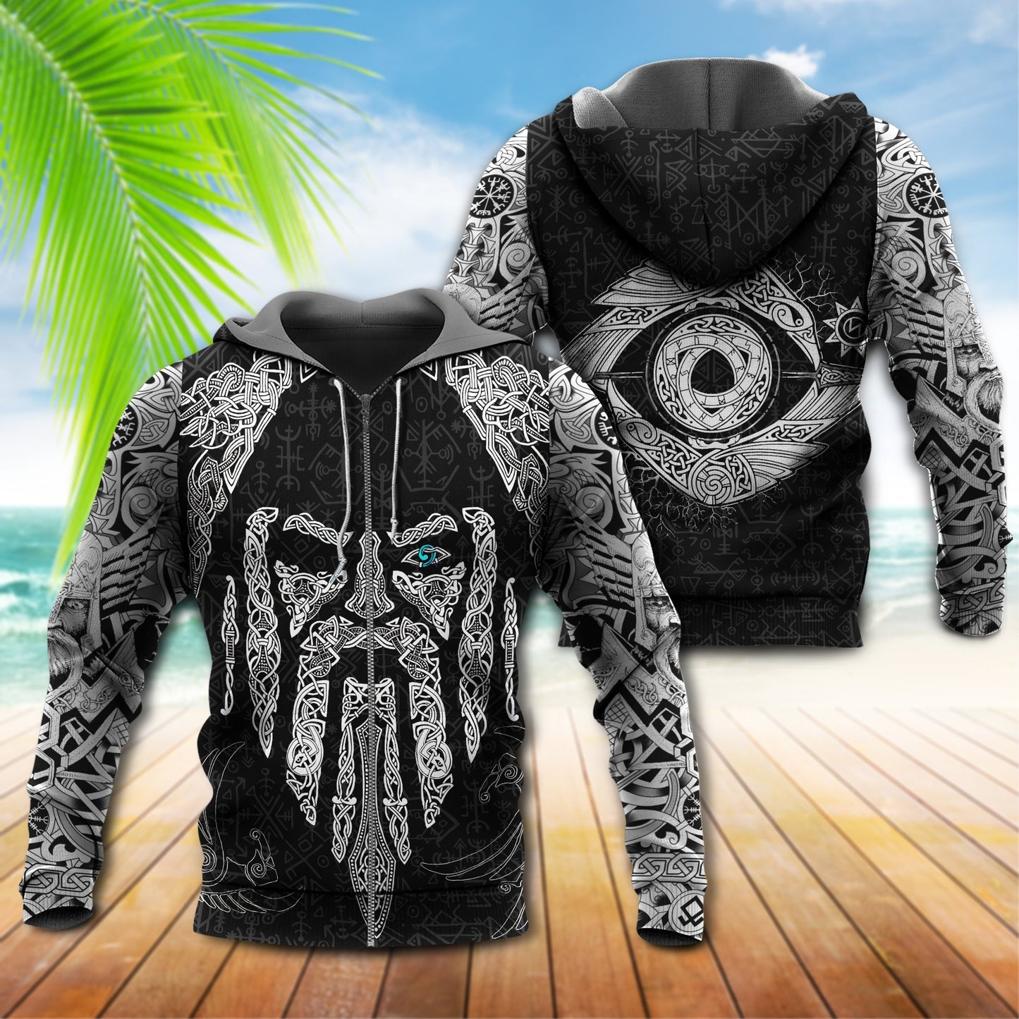 Viking Odin Eye Raven Symbol - 3D Hoodie
