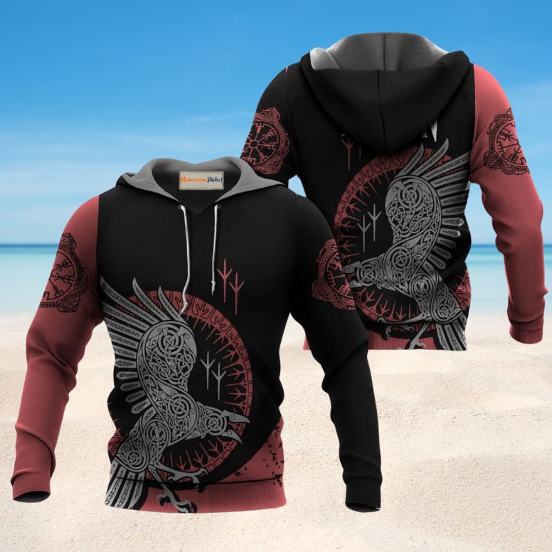 Viking Raven Warrior Art – 3D Hoodie3