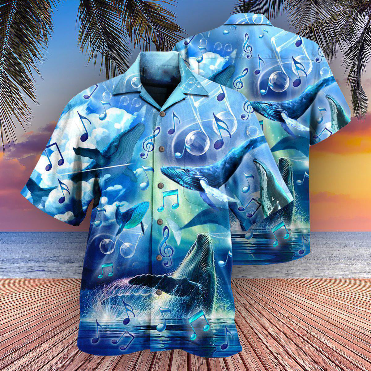 Whale Dancing In The Melody Of The Blue Sea Art - Hawaiian Shirt