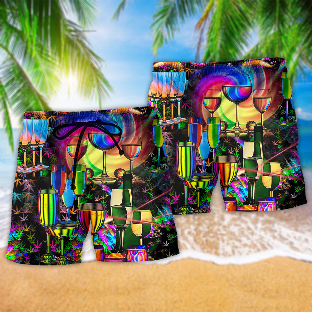 Wine Chill Happiness Stay Happy – Beach Short