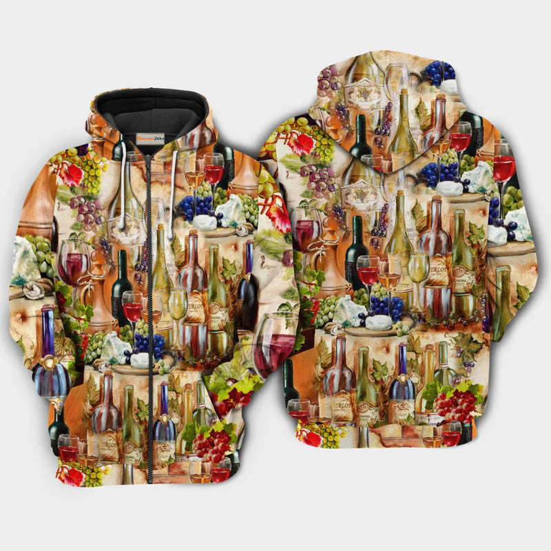 Wine I Dont Give A Sip Quote – 3D Hoodie