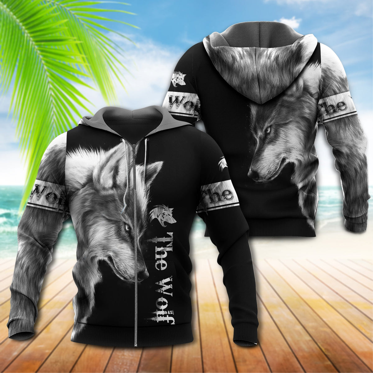 Wolf Moon Grey Black Style - 3D Hoodie