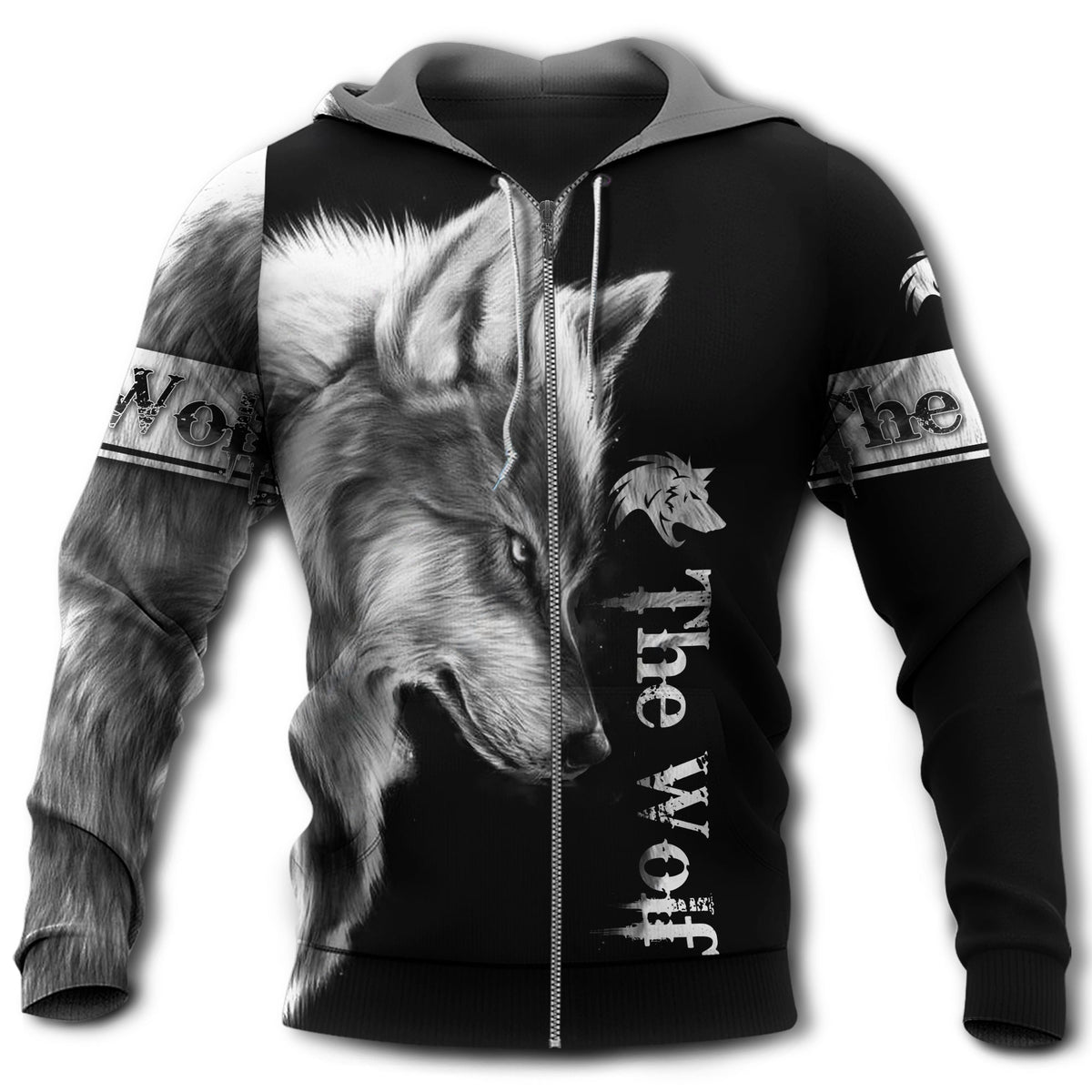 Wolf Moon Grey Black Style - 3D Hoodie