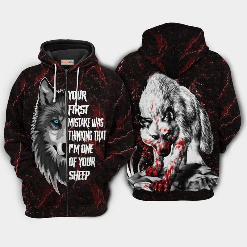 Wolf Lone Strength Quote - 3D Hoodie