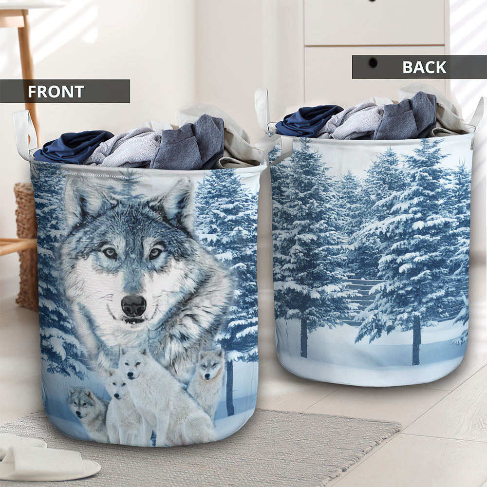 Wolf snow forest cold style - Laundry basket - LAUB02NGC240222 - Owls Matrix LTD