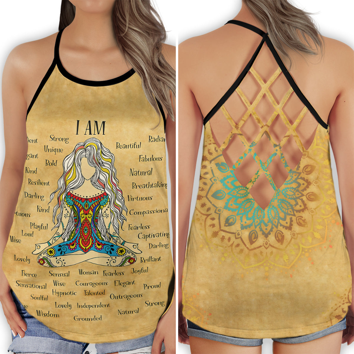 Yoga Meditation I Am Mindfulness Vibes - Hollow Tank Top