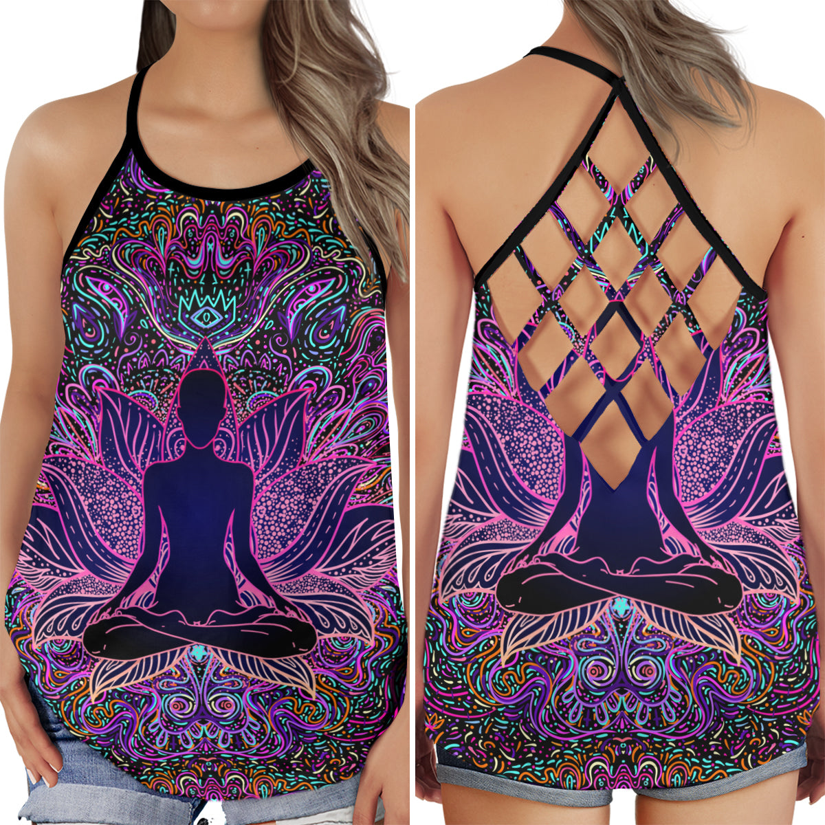 Yoga Meditation Beautiful Energy - Hollow Tank Top