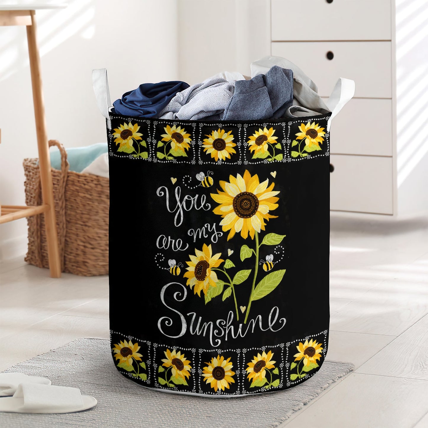 Little sunflower you are my sunshine - Laundry basket - LAUB20LIN020322-Owls Matrix