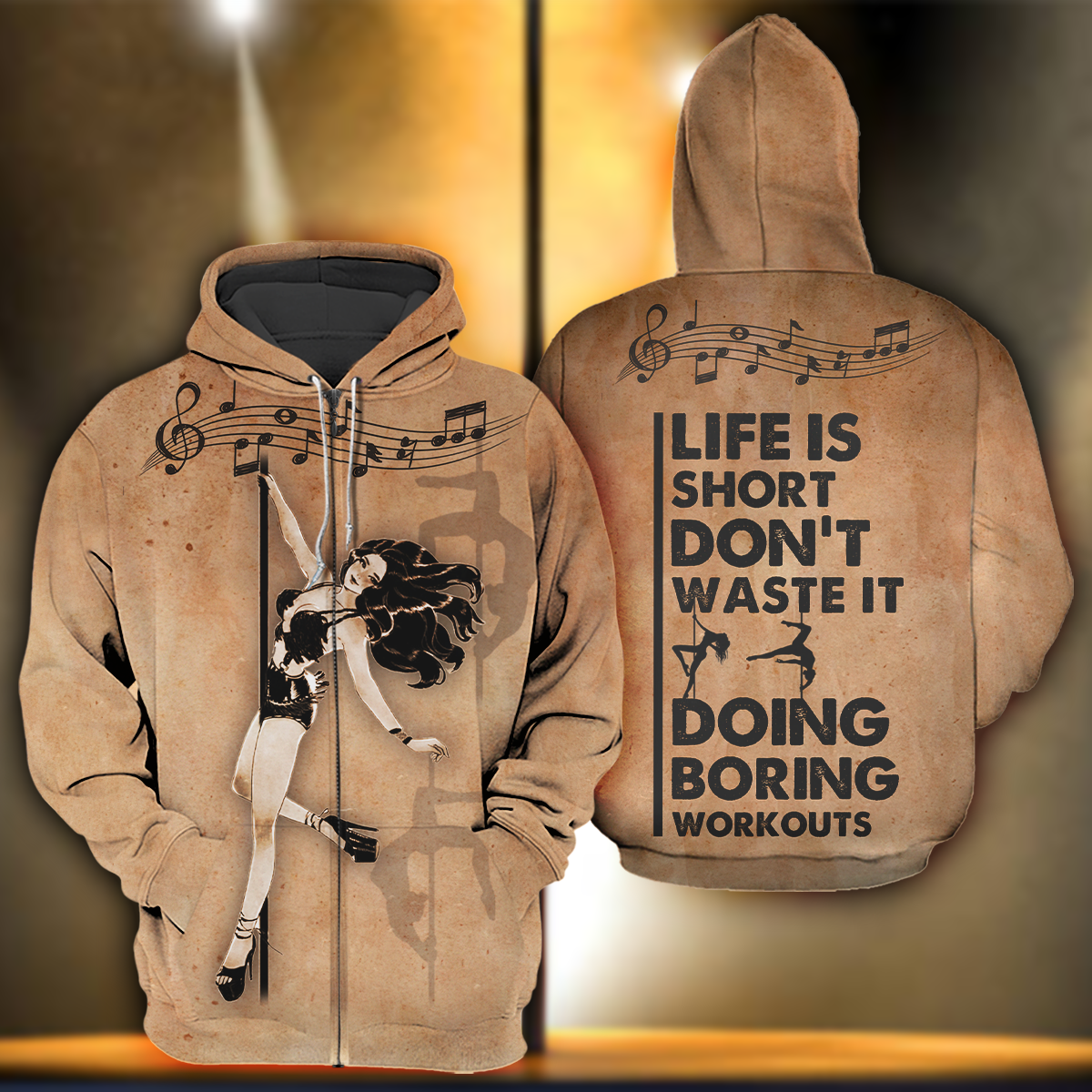 Pole Dance Life Is Short Quote - 3D Hoodie