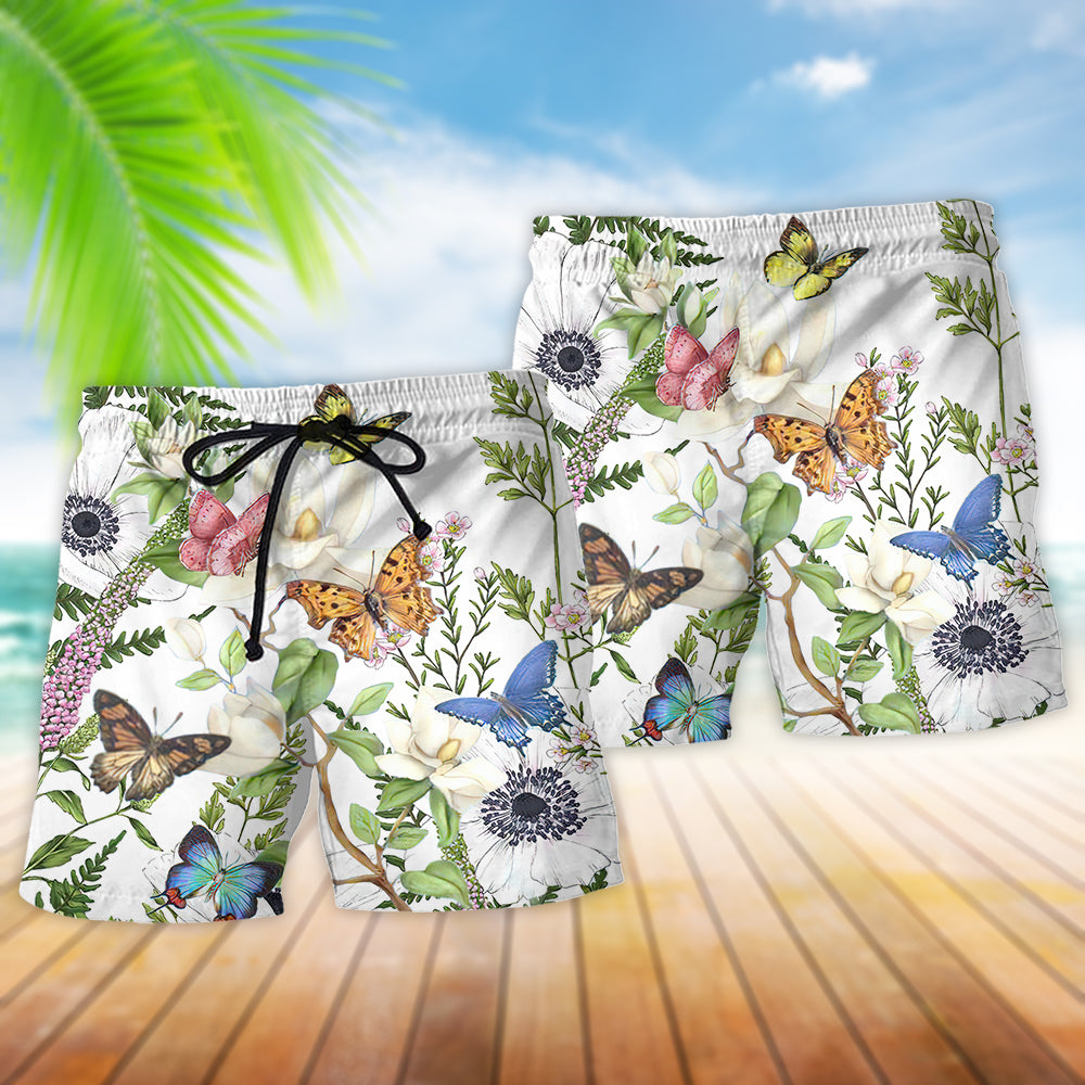 Butterfly Floral Beauty Art – Beach Short