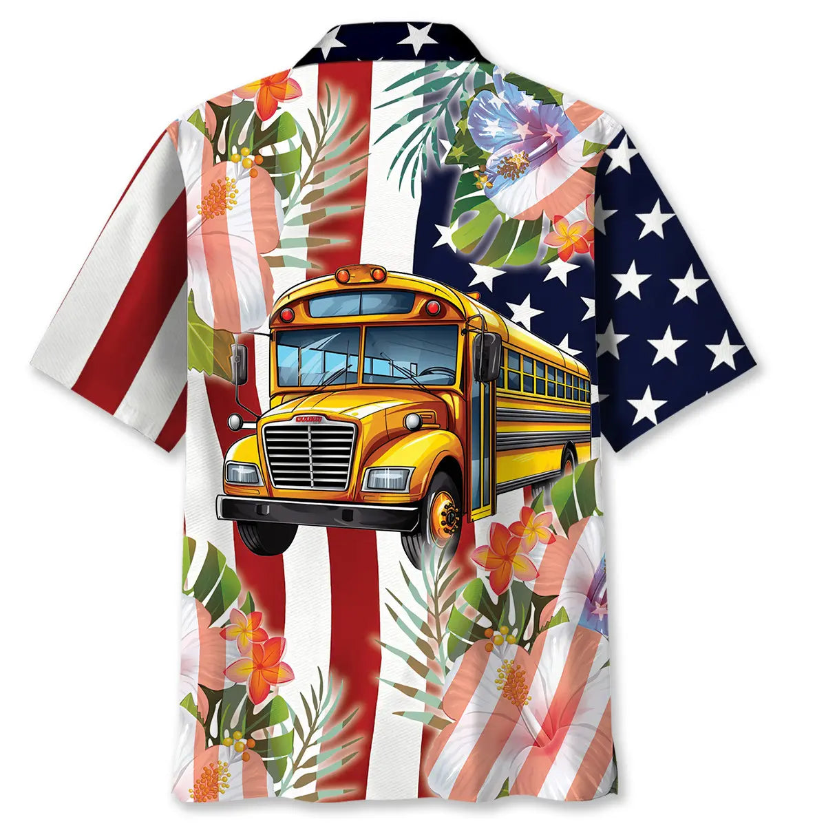 America School Bus Hawaiian Shirt