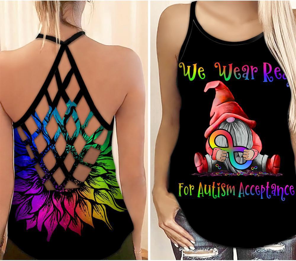 Autism Awareness We Wear Red – Hollow Tank Top
