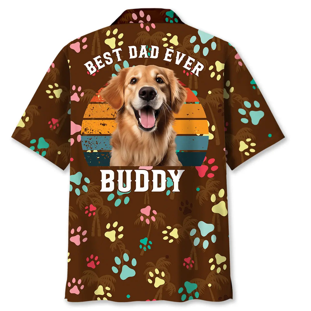 Best Dog Dad Ever Custom Name Custom Photo Hawaiian Shirt