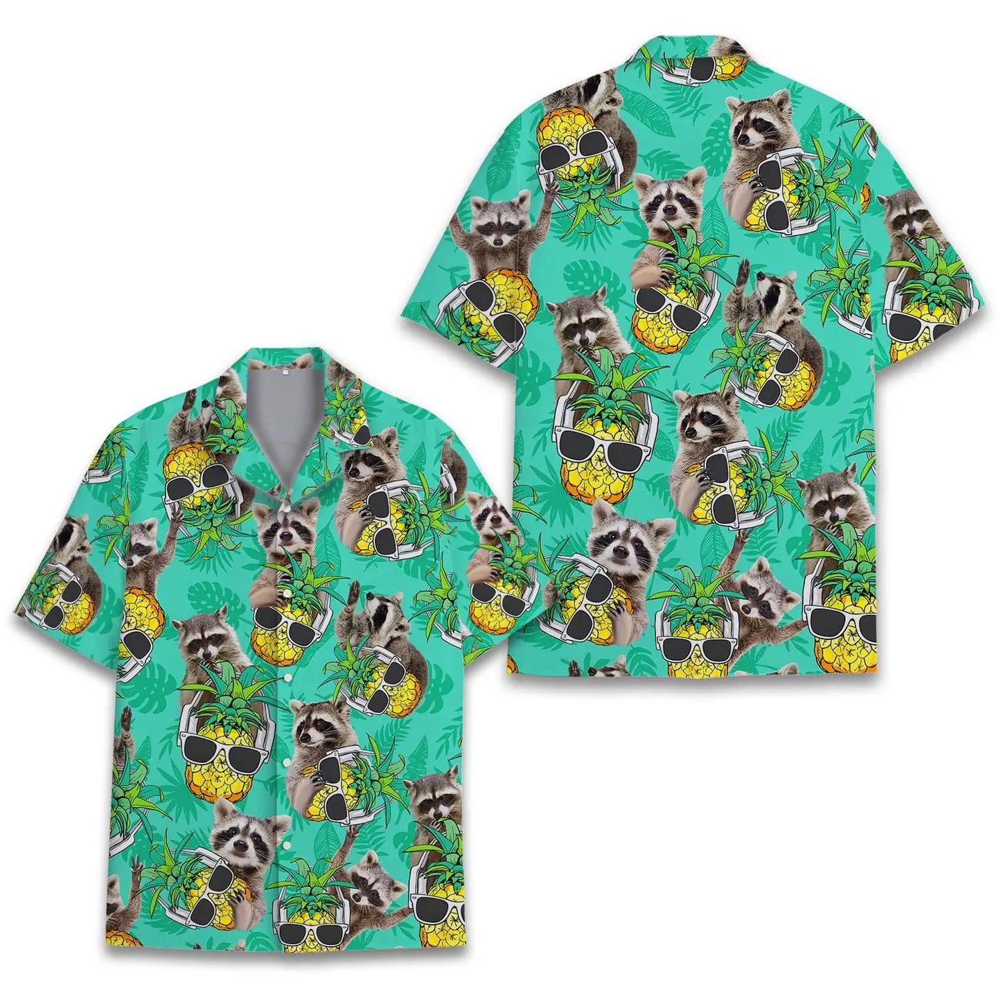 Tropical Raccoon Unisex Hawaiian Shirt Aloha Shirt
