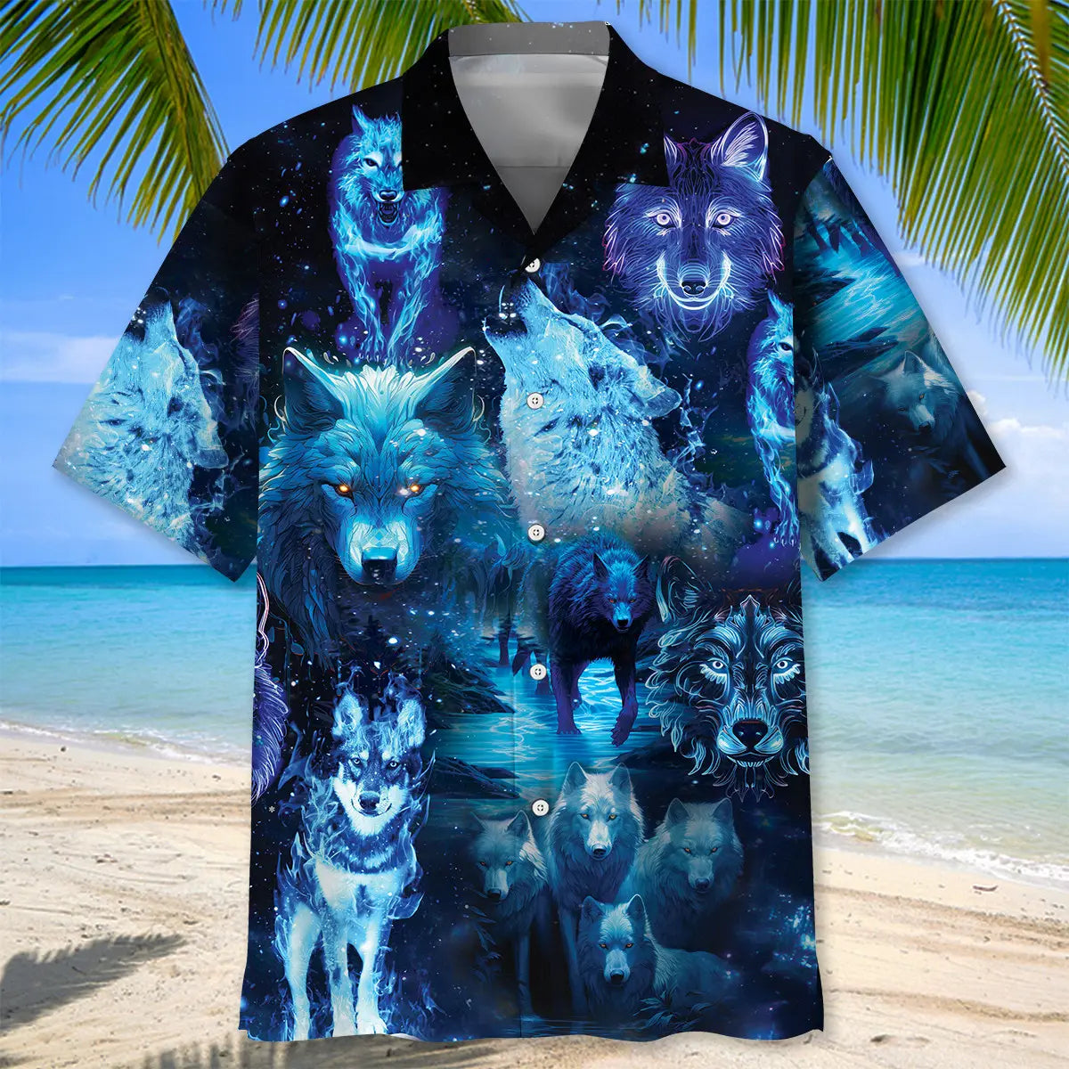 Blue Wolf Hawaiian Shirt
