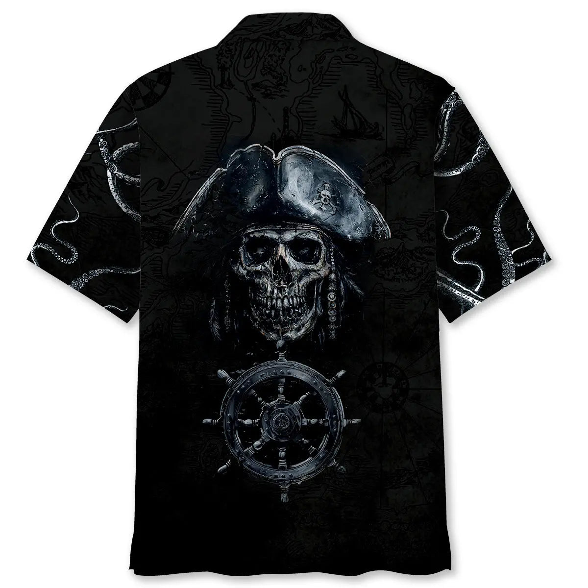 Captain Pirate Wheel Ship Hawaiian Shirt