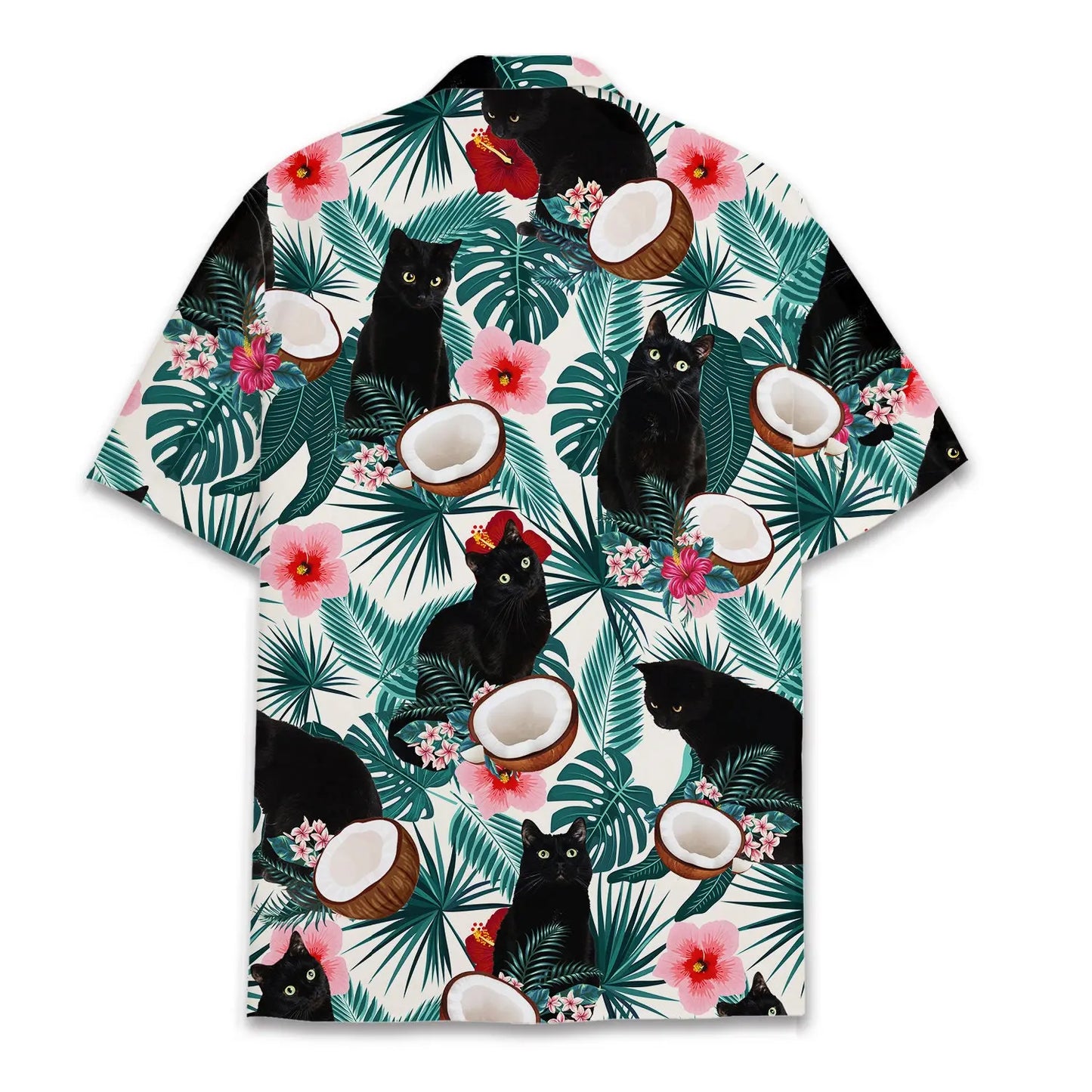 Tropical Black Cat Unisex Hawaiian Shirt Aloha Shirt
