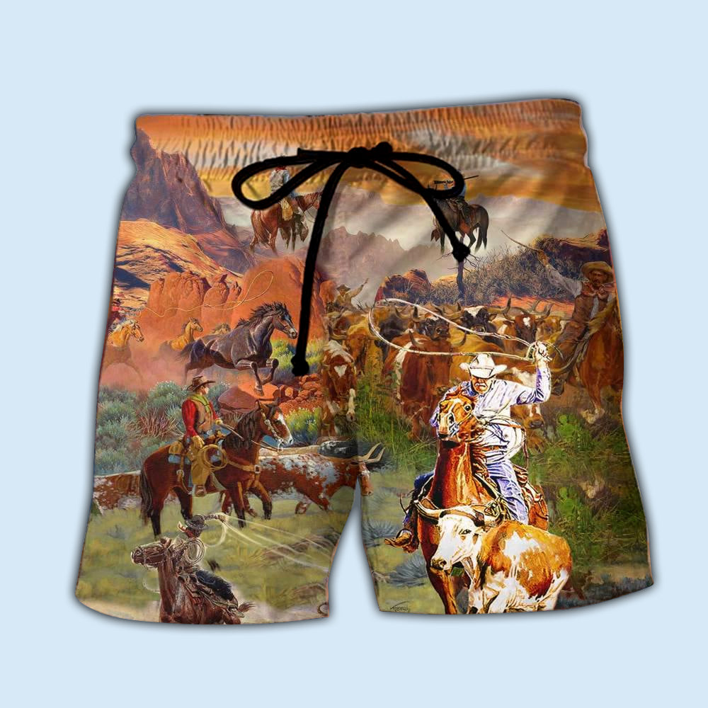Mountain Cowboy Freedom Sunset – Beach Short
