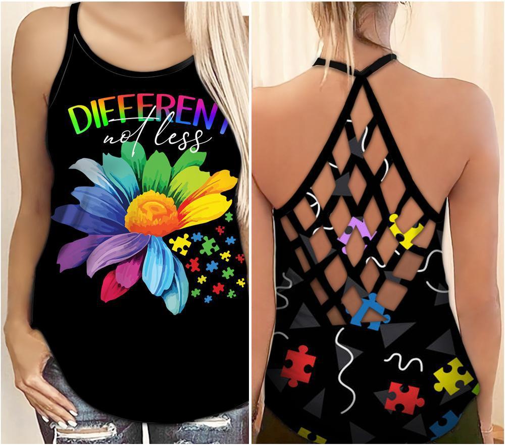 Autism Awareness Different Not Less – Hollow Tank Top
