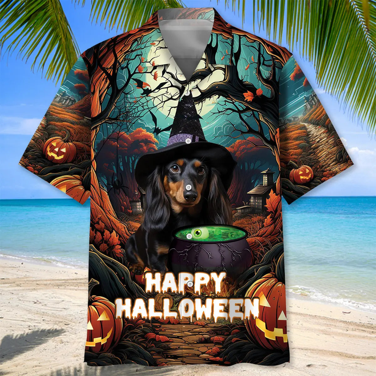 Dachshund Happy Halloween Hawaiian Shirt