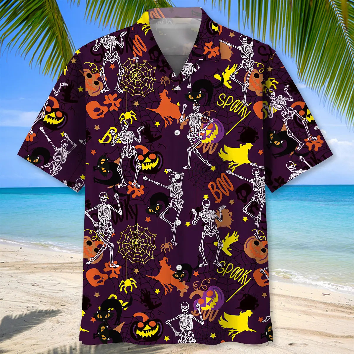 Dancing Skeleton Halloween Hawaiian Shirt