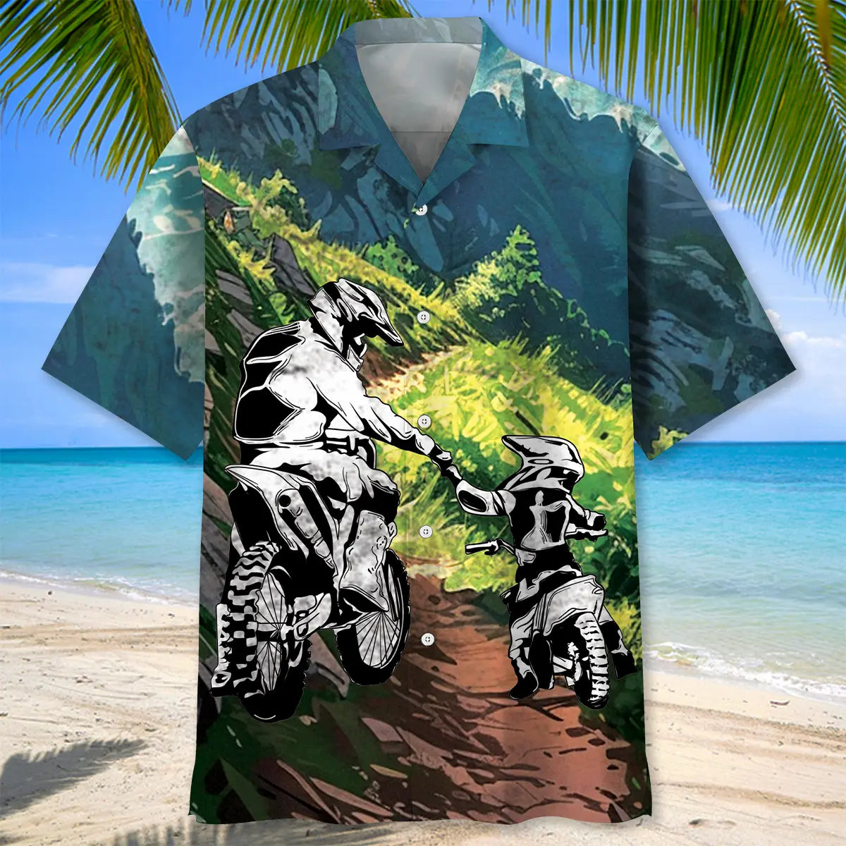 Dirt Bike Dad & Son Hawaiian Shirt