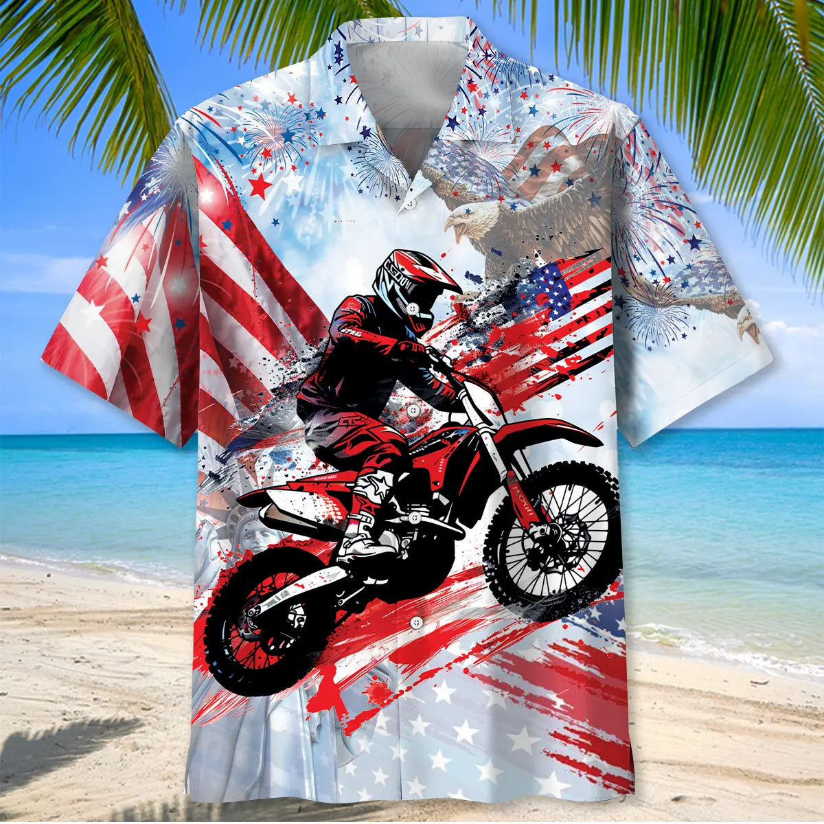 Dirt Bike USA Hawaiian Shirt