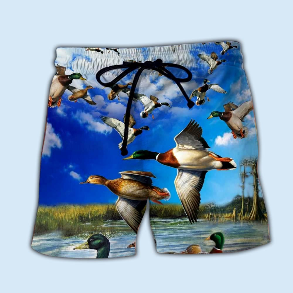 Freedom Flight Wild Duck Blue Sky – Beach Short
