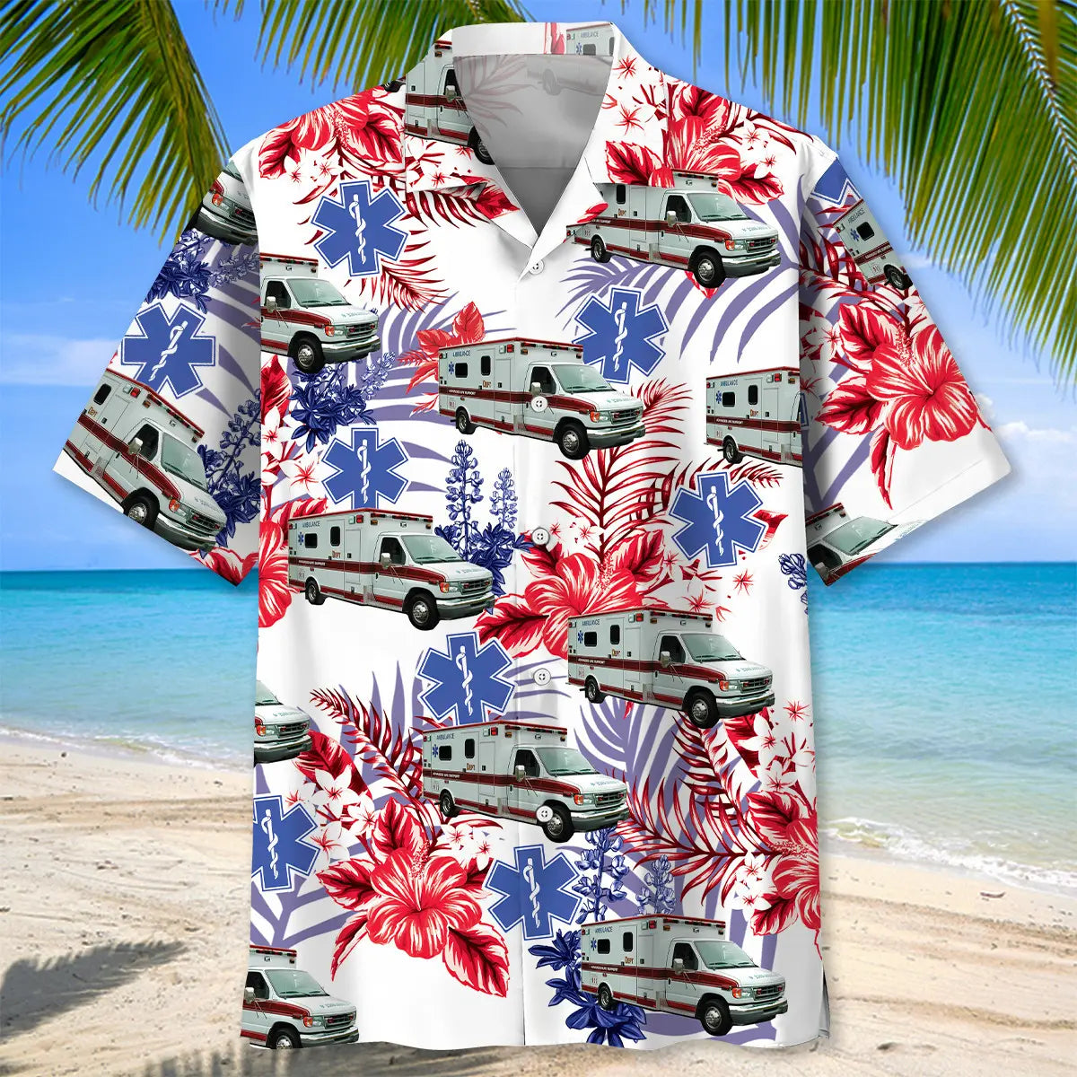 EMS Vehicle Hawaiian Shirt