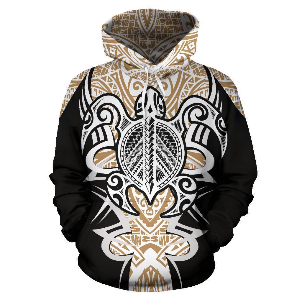 Hawaii Turtle Tribal Gold Armor Art - 3D Hoodie