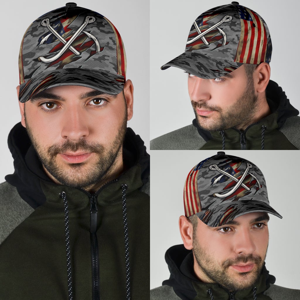 Fishing Camouflage Carbon Grey – Classic Cap