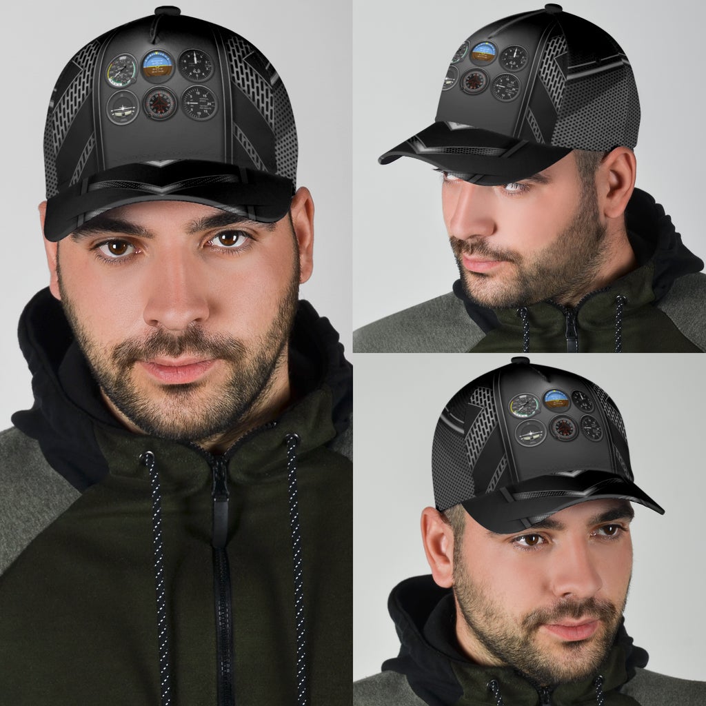 Pilot Silver Pattern Aviation Style – Classic Cap