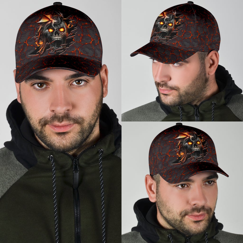 Skull Dragon Fire Fantasy Style – Classic Cap