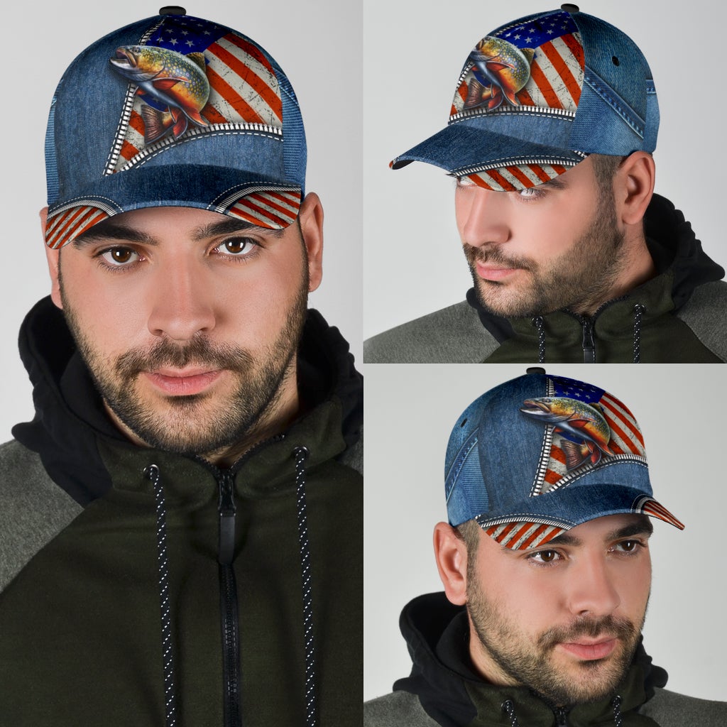 Fishing Zipper American Flag – Classic Cap